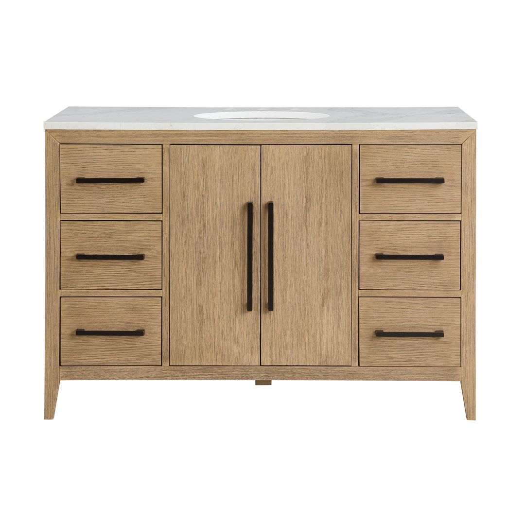 Alsup 48" Single Bathroom Vanity with Quartz Top
